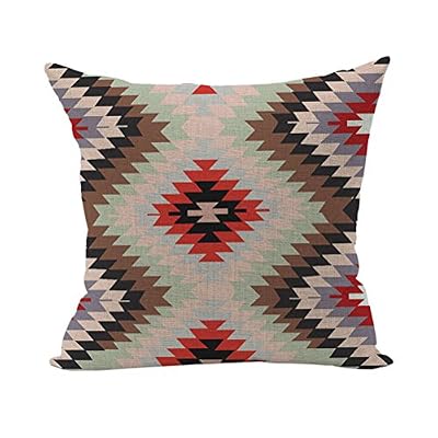 Nunubee Retro Lit linge de Coton Oreiller Maison Carré Décor Doux Taie d'Oreiller Sofa Housse De Coussin Style 18