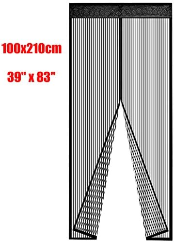 StrangeHouse Magnetic Mesh Bug Screen Door-Full Frame Curtain Magnets - Close Automatically Tightly Hands Free (39"x83")