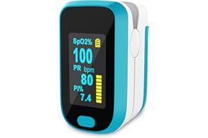 MomMed Oxímetro de pulso digital con alarma, lecturas precisas de SpO2, índice de perfusión, oxígeno en sangre, frecuencia del pulso, BPM, uso para atletas, aviación, personas mayores