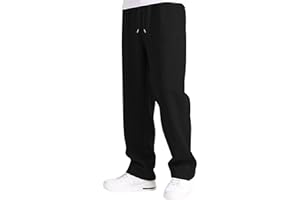 GENERIC Joggers for Men UK Tracksuit Jogging Bottoms Straight Leg Open Hem Joggers Uncuffed Elastic Waist Drawstring Sweatpants Workout Gym Track Pants Casual Fleece Winter Trousers