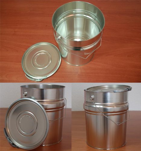 Weißblecheimer 10 Liter inkl. Deckel mit Spannring - 2