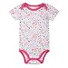 JIAJIA Newborn Baby Girls Pink Butterfly Short Sleeve Summer Onesies 3-6 Months