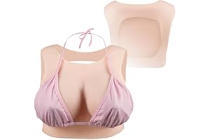 ‎CYOMI CYOMI Silikon Brüste Brustformen Realistisch Brustplatten Runder Kragen Hohle Zurück für Crossdresser Transgender Cosplay B-G Cup (Gelb,Plusgröße-B cup-Flüssig Silikon Füllung)