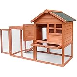 Hasenstall Kaninchenkäfig Freilaufgehege erhöhter Unterschlupf Fichtenholz Stall Kleintierstall