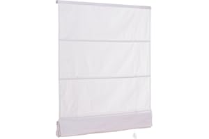 Ventanara® Roleta rzymska, biała, jednokolorowa, firanka rzymska, łącznie z materiałem montażowym, 80 x 160 cm