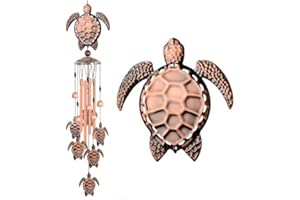 JIAUFU Windspiele Außen Haus Ornament, Schildkröte Windspiele Außen,Windspiele für den Garten, Terrasse, Balkon, Home Decor