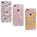 Produktbild iPhone 8s Plus Hülle Silikon, LuckyW 3X TPU Einhorn Flamingo Bananen Hülle für Apple iPhone 8 Plus/8S Plus (5.5 zoll) Soft Silikon Glitter Tasche Transparent Clear Klar Durchsichtig Ultra Slim Thin Dünne Schutzhülle Weiche Flexibel Kratzfeste Scratch-Resistant Stoßfest Shockproof Etui Bumper Case