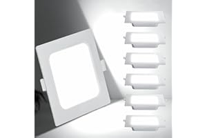 Aigostar Downlight Da Incasso a LED, 9W Equivalente a 83W, 6500K Cool White Light, Bianco, Faretti LED, LED Porthole, Ф110-120mm, Pack Of 6