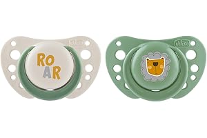 Chicco PhysioForma Chupete Air Verde, Chupete Para Bebés de 0-6 Meses, para Recién nacido, Tetina de Silicona, Anatómica y Funcional, Pezón, Suave, Ayuda a la Respiración Fisiológica, Verde, 2 Piezas