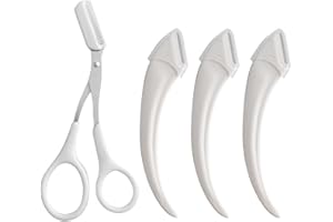 KQNM Set de 4 afeitadoras faciales para Mujeres, Afeitadora Facial, afeitadora de Cejas para Mujeres y Hombres, para Cortar y Dar Forma a Las Cejas