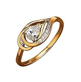 Jacques Lemans Damen Ring 375/- Gelbgold mit Zirkonia weiß 375/- Gold Glänzend Zirkonia gelb 490370026