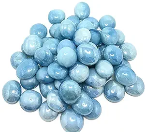 Kelpkraft Pebbles Decorative Ocean Blue Stones for Home Decor, Plant Pots Vase Fillers Aquariums Landscape Home Table Decor Outdoor Garden Decorartion 450Gm (50 Pieces)