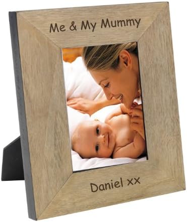 Me &amp; My Mummy ENGRAVED Oak Veneer Photo Frame 6 x 4