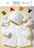 Peter Pan Baby Matinee Coat, Bonnet, Booties & Mittens Knitting Pattern 956 DK