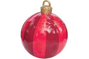 Settoo Bolas De Navidad 60cm, Adornos De Árboles de Navidad Inflables de Bolas de Personalizadas de Navidad Gigantes, para decoración de jardín Adornos Bolas inflables