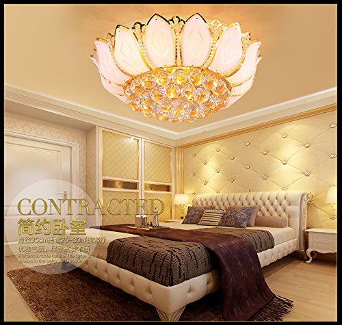 Preisvergleich Produktbild Kristall Deckenleuchten LED Gold Blumenmuster Schlafzimmer Halle Modern Durchmesser 450mm 500mm , warm , 450mm