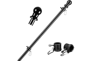 GUNIATA Telescopic Flag Pole, 360° Rotating Flagpole, 1.8 m, Tangle-Free, for Travel Guides, Camping, Teachers, Excursions, Competitions (A)