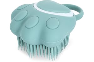 Molain Spazzola da bagno per cani e gatti pettine in gomma siliconica spazzola per la toelettatura del cane spazzola in silicone per il massaggio del cucciolo della pelliccia dei (a forma di zamp)