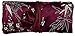 Purple Wine Red Embroidered Floral Silk Make Up Bag/ Wrap /Jewellery Roll