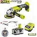 Produktbild Ryobi 18V ONE+ Akku Winkelschleifer R18AG-0 inkl. 4,0 Ah Lithium-Ionen-Akku, Schnellladegerät, hochwertiger TOROFLEX Diamanttrennscheibe 115 mm und BOSCH Profi Schutzbrille