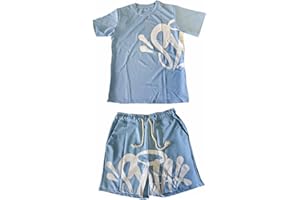 Dinint Homme Survêtement, Syna World Ensemble De Jogging, Syna 2 Pièces d’Été Ensemble Sport, Homme Set, Unisexe T-Shirt à manches courtes + Short de sport, pour Fitness Football Jogging