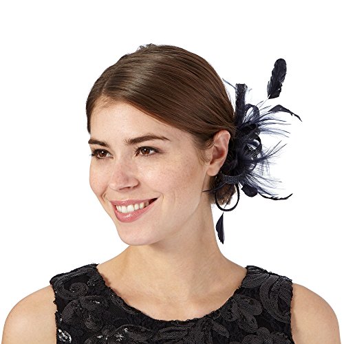Debut Navy Loop \u0026amp; Feather Hair Clip 