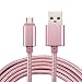 Produktbild Lichter-Controller, 2m Woven Stil Metallkopf 84 Cores Micro-USB zu USB 2.0 Daten/Ladekabel für Samsung, HTC, Sony, Lenovo (Farbe : Rotgold)