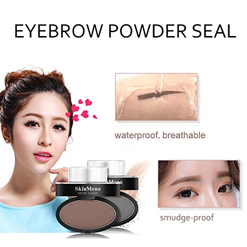 ?HuntGold Augenbrauen Puder Stamper Dichtung Augenbrauenstift Soor Artefakt Schablone für Anfänger Hellbraun gewölbt - 6