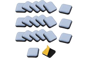 TANCUDER 20 PCS Patins Glisseurs pour Meubles Auto-adhésifs Patins en Téflon pour Meubles Carrés Patin de Chaise en Teflon 25 * 25mm Patin Glisseur pour Chaise, Canapé, Bureau, Table, Fauteuil