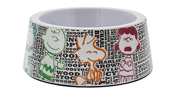 Peanuts Snoopy Charlie Brown Lucy Woodstock Dog Food Bowl 100 Heavy Melamine 5 Wide Amazon Co Uk Pet Supplies