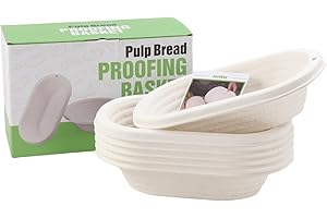 SUREBUY Cesta de fermentación para pan, 6 unidades, ovalada, 24,5 cm, ovalada, para fermentar panes