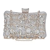 ✿ 【Exquisitamente decorado】: Esta superficie de la bolsa es una artesanía de lujo de diamantes de imitación con una capa de poliuretano y forro de satén. Mejora tu imagen noble, resalta tu elegancia.