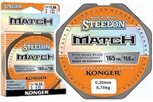 Konger Steelon Match - Sedal de pesca (monofilamento, revestimiento de fluorocarbono, 150 m)