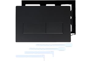 OIXYAZ 1 Stück Drückerplatte WC,Drückerplatte Kompatibel mit Geberit Duofix Sigma/Delta/BASIC Betätigungsplatte für 2 Mengenspülung (Schwarz)