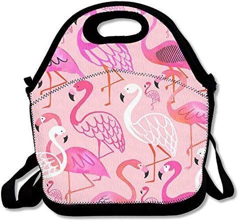 Rose Pinky Flamingo Lunch Tote Bag Picnic Lunchbox Insulated Reusable Container Organizer Form Adults, Kids