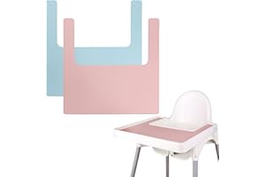 LOMGWUMY 2 tovagliette per seggiolone, resistenti, per seggiolone IKEA, pulite e igieniche, adatte per IKEA Antilop Highchai, per bambini e neonati (rosa/blu)