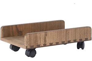 KIRIGEN Soporte de CPU Carro de PC Caja de Torre de Ordenador ATX, Estante de protección de la Caja de la CPU Carro de Soporte de Torre de Ordenador con 4 Ruedas giratorias mudas Marrón Oscuro