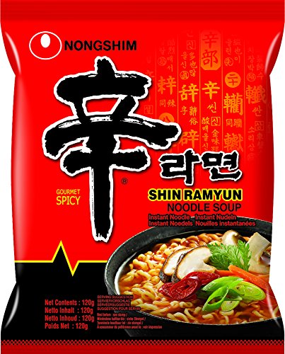 Nong Shim Instant Noodles Shin Ramyun - Paquete de 20 x 120 gr - Total: 2400 gr