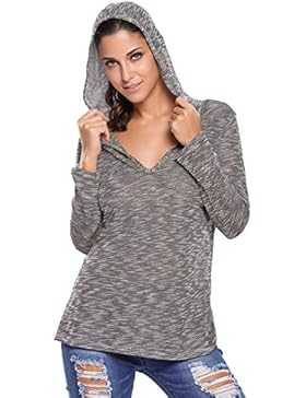 Nuovo da donna nero & bianco oversize con cappuccio jumper top maglione abbigliamento casual taglia S UK 8–10...