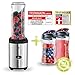 Produktbild WMF Kult Mix & Go Testsieger Mini Standmixer Sparset, 1 x 600ml und 2 x 300ml Trinkflasche (Smoothie Maker Cromargan, BPA-frei, mixer, shaker, 300 Watt, karaffe) Edelstahl/ matt