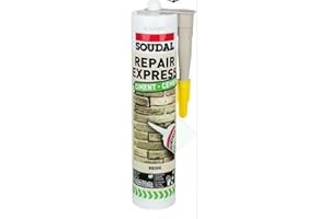 ARA CHOICE Soudal Repair Express Cement Acrylic Sealant Cartridge Tube Joint Gap and Crack 290ml DIY Masonry Concrete Masonry Concrete Stairs (Beige)