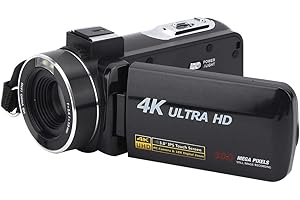 Archuu Caméra vidéo numérique Portable, 30MP 4K Anti-tremblement 1080P HD 18X Zoom Écran Tactile IPS 3 Pouces Caméra vidéo numérique Caméscope