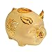 Produktbild Liuwenan Sparschwein Kind Spardose Keramik Sparschwein Wohnzimmer Schlafzimmer Dekoration Einfache Mode Schwein Ornament (Color : Gold, Size : 20CM*29CM)