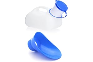 QWORK® 1 000 ml urinal för män och kvinnor, pinkel, bärbar urinflaska, har lock, för bil, camping, resor, utomhus, 1 000 ml
