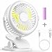 Produktbild Clip Mini Fan,Portable Desk Fan USB Cable Rechargeable Battery Cooling 360 Turnable Degree Personal Table Fan Heat Proof for Office Home Indoor Outdoor Desktop Baby Stroller Bed Room Car (White)