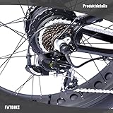 Fitifito Helsinki 26 Zoll Elektrofahrrad Fatbike E-Bike Pedelec, 36V 250W MXUS Heckmotor, Kenda 26 x 4,0 MTB Reifen, Matt Schwarz Grau - 3