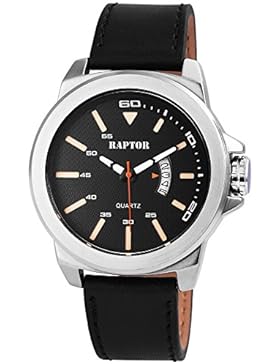 Raptor Analog Herren Armbanduhr mit Lederarmband in schwarz | Datumsanzeige | Ø 50mm - 297921100105, Farbe2