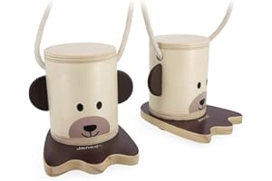 Janod - Piccoli Trampoli in Legno Zampe d'Orso - Gioco all'Aperto - Altezza Regolabile - Equilibrio e Abilità Motorie - Certificato FSC - Vernice ad Acqua - Dai 3 Anni, J03174