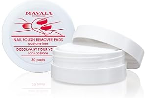 MAVALA - Quita Esmalte de Uñas 30 Discos, Sin Acetona, Prácticos para Viajar, Impregnados con QuitaEsmalte Suave, Propiedades Calmantes y Antioxidantes