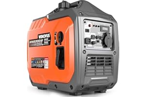 WENOVUS Generador Electrico Gasolina 1900W Generador Inverter Silencioso Motor de 4 Tiempos Portátil con USB y Tomas de 230V y Tanque 4.5L Pantalla LED para Camping Autocaravan Apagón.